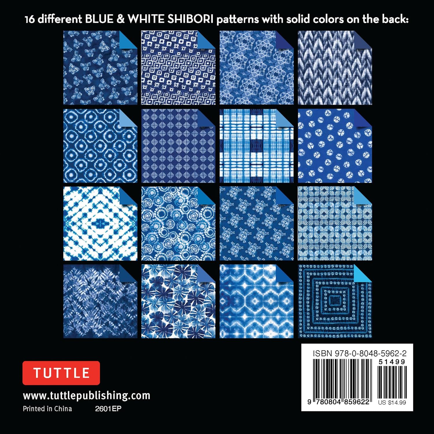ORIGAMI BLUE AND WHITE SHIBORI PAPER PACK BOOK