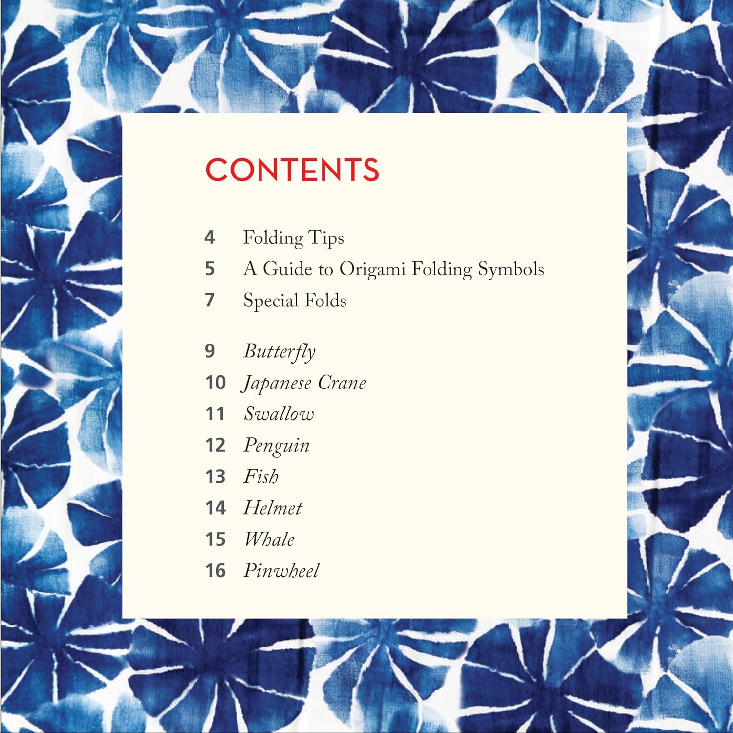 ORIGAMI BLUE AND WHITE SHIBORI PAPER PACK BOOK