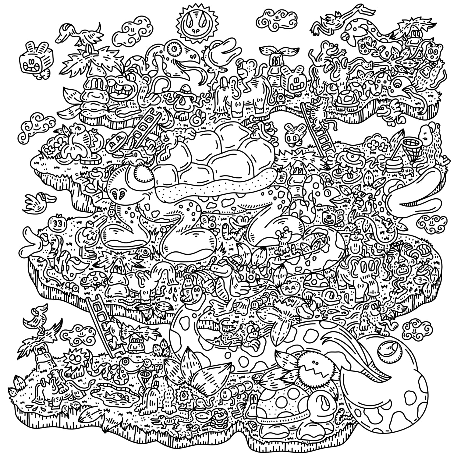DOODLELAND COLOURING BOOK