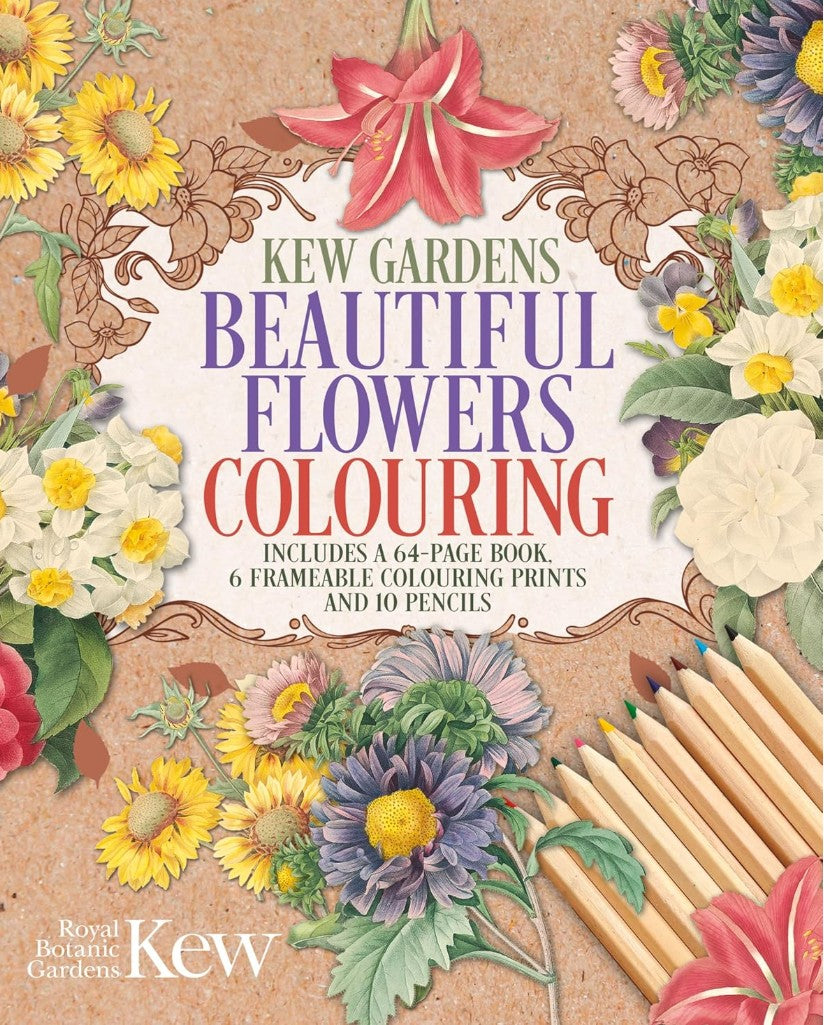 KEW GARDENS BEAUTIFUL FLOWERS COLOURING KIT