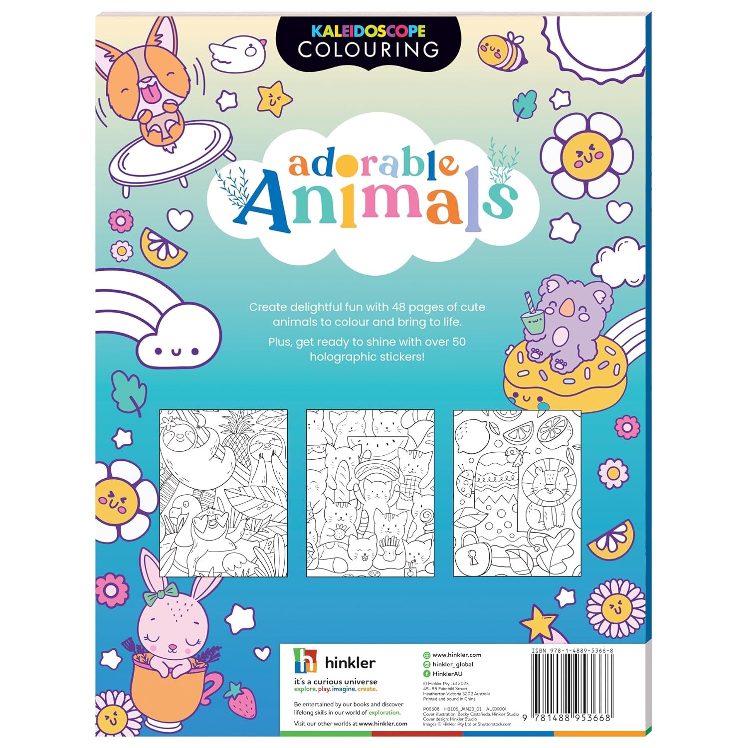 KALEIDOSCOPE STICKER COLOURING CUTE ANIMALS