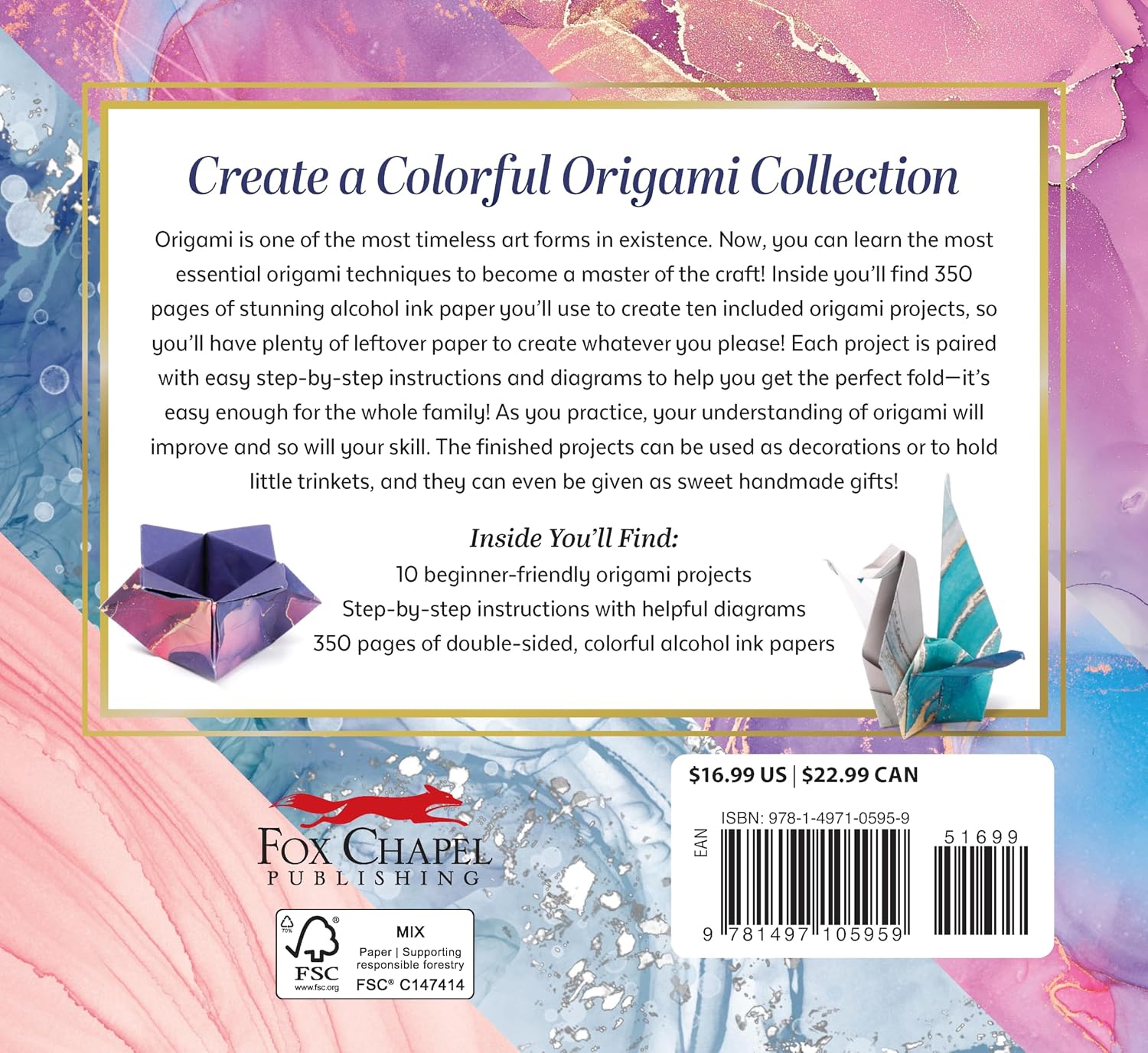 350 ALCOHOL INK PAPERS WITH ORIGINAL ORIGAMI PATTERNS