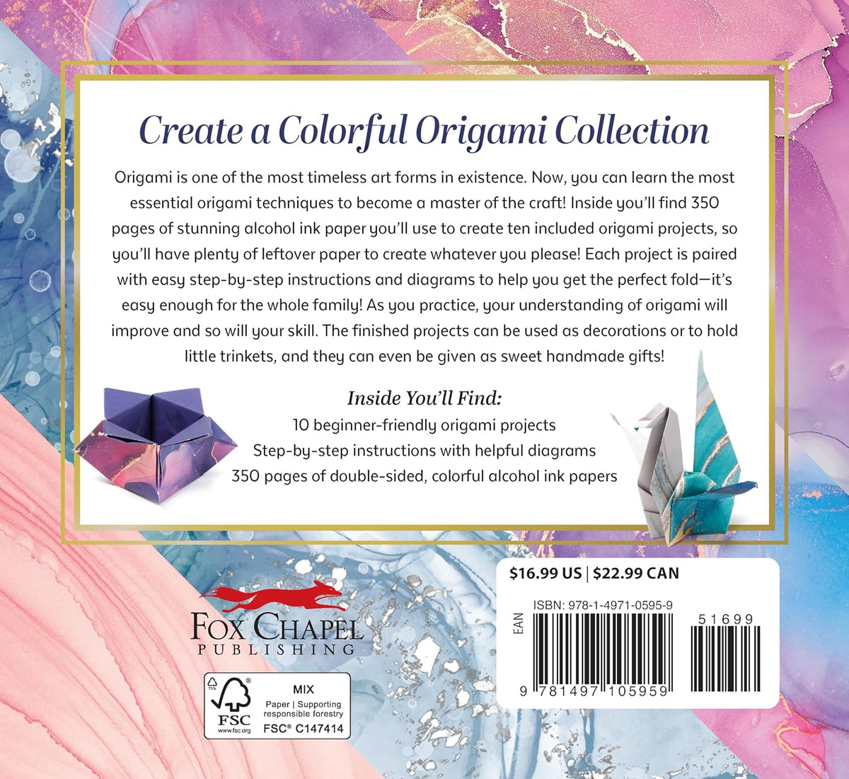 350 ALCOHOL INK PAPERS WITH ORIGINAL ORIGAMI PATTERNS