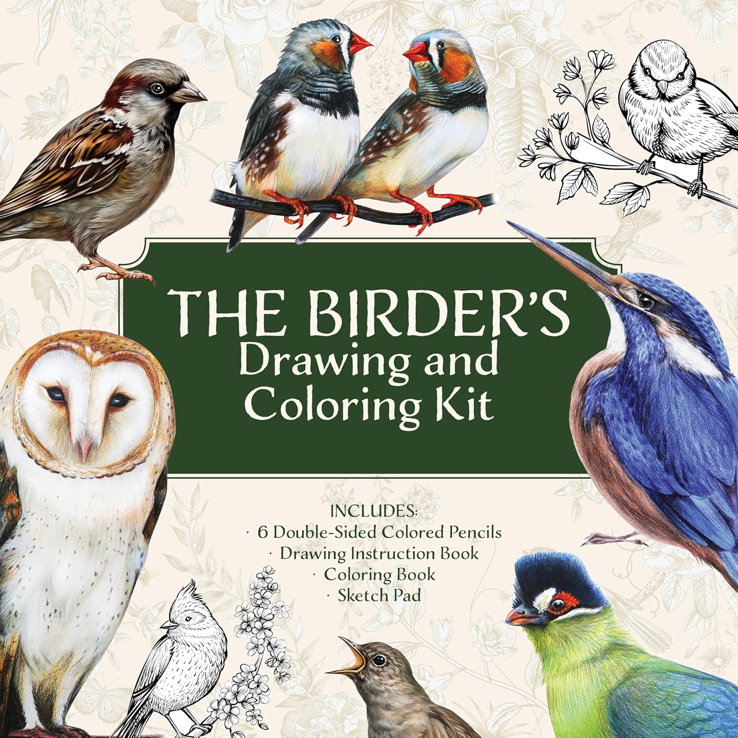 BIRDERS DRAWING AND COLOURING KIT