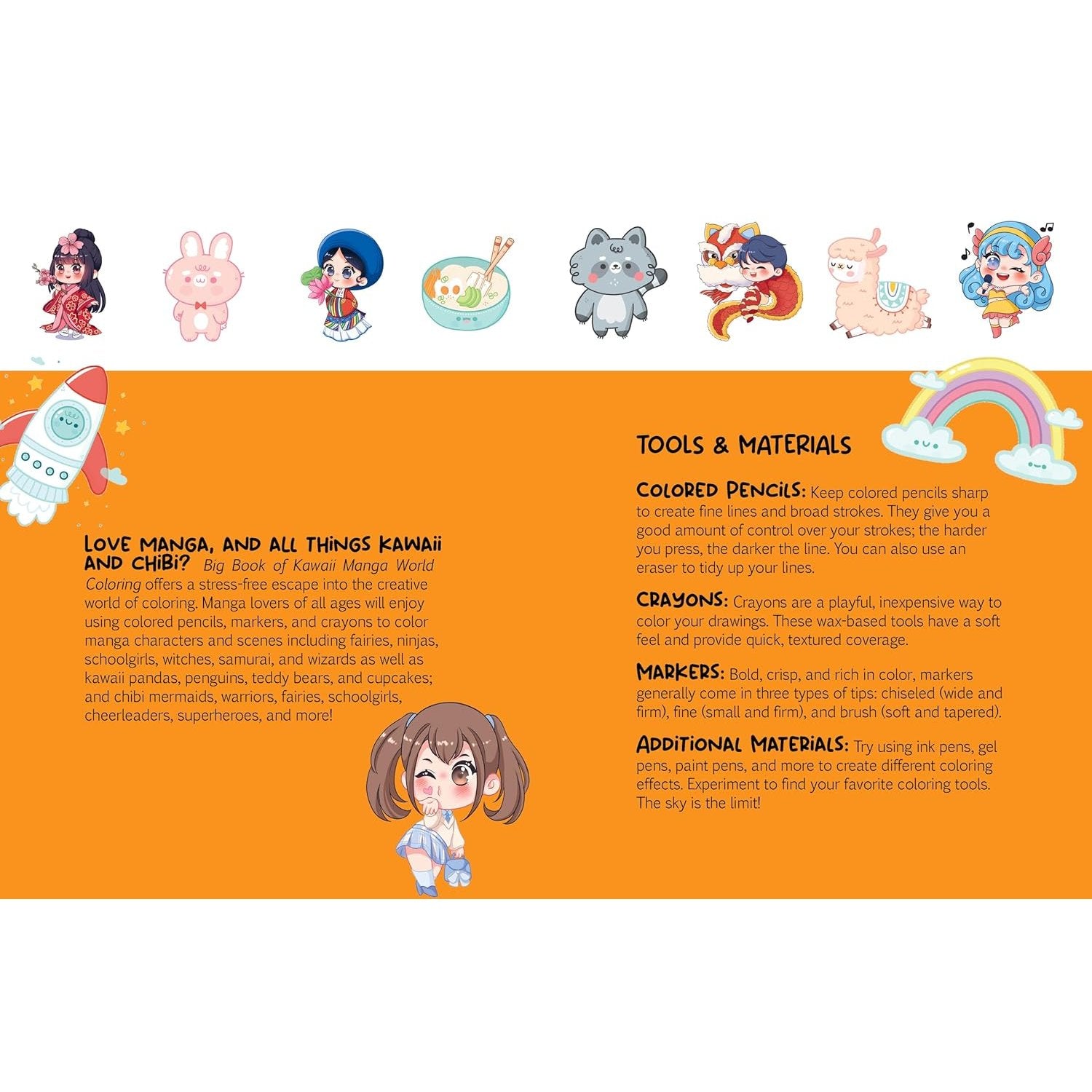 BIG BOOK OF KAWAII MANGA WORLD COLOURING