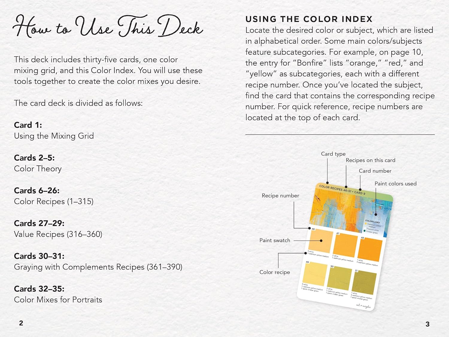 OIL & ACRYLIC COLOR MIXING RECIPES: CARD DECK & COLOR MIXING GRID