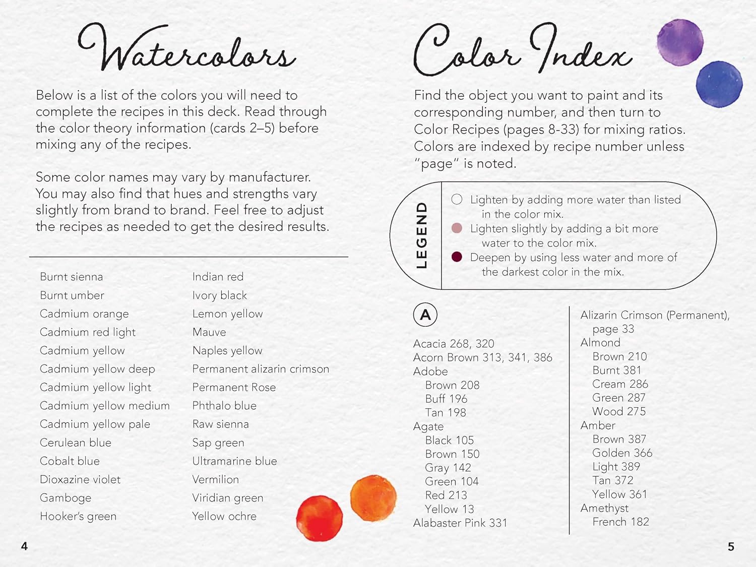 WATERCOLOR COLOR MIXING RECIPES: CARD DECK & COLOR MIXING GRID