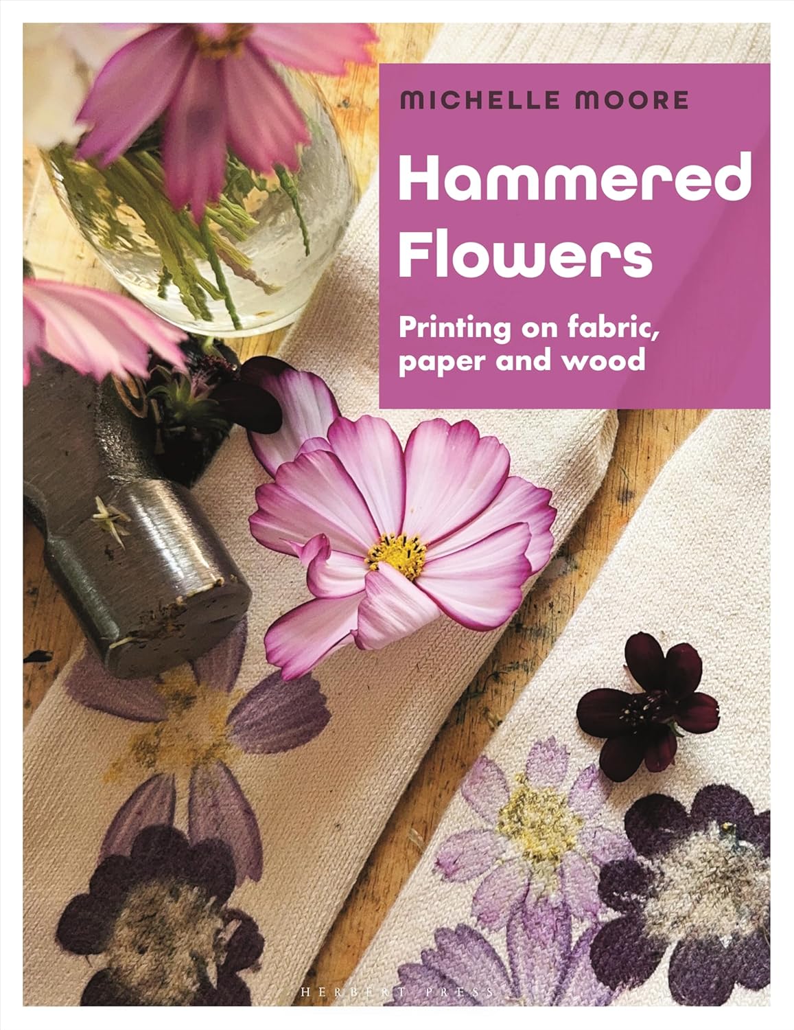 HAMMERED  FLOWERS PRINTING FABRIC PAPER WOOD