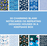 MARIMEKKO UNIKKO BLUE 20 NOTECARDS ENVELOPES