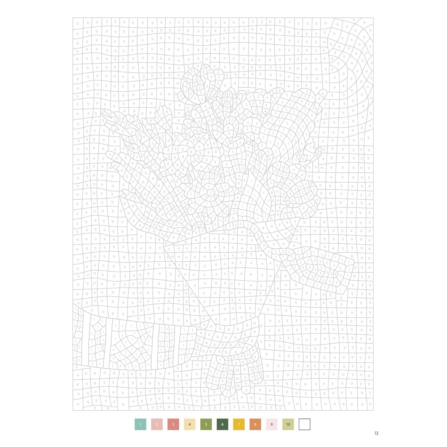 COLOUR BY NUMBERS FLORALS
