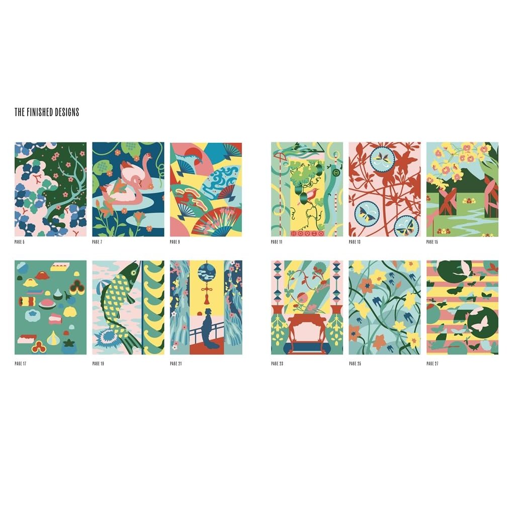 JAPANESE SPRINGTIME COLOUR BY NUMBERS