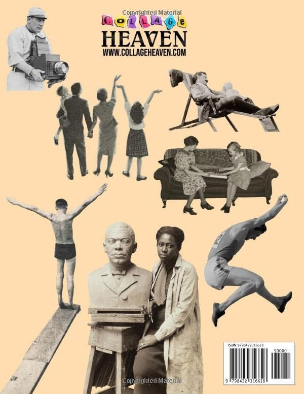 CUT OUT AND COLLAGE BOOK VINTAGE PEOPLE