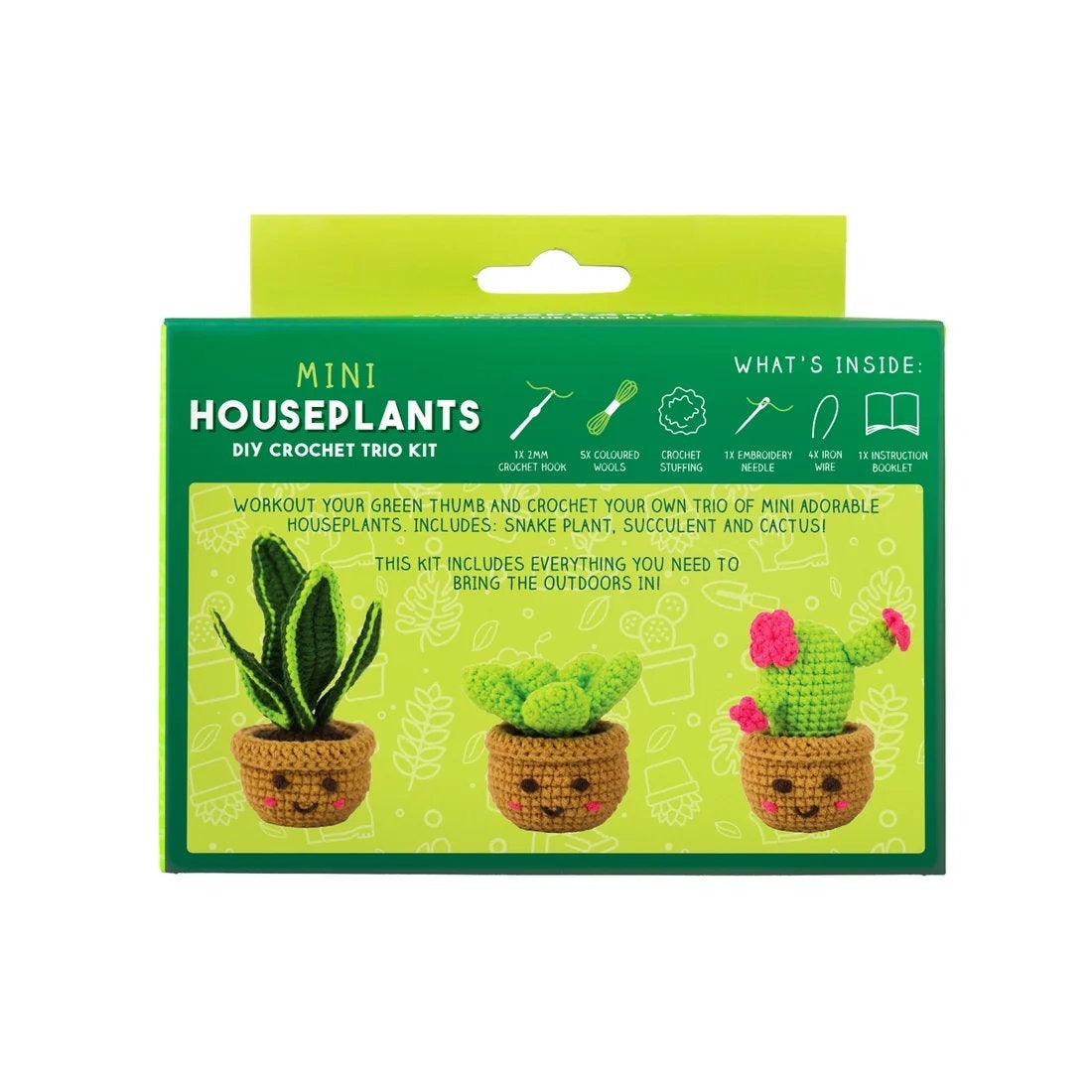 MINI HOUSEPLANTS DIY CROCHET TRIO KIT - CREATE 3 ADORABLE PLANTS