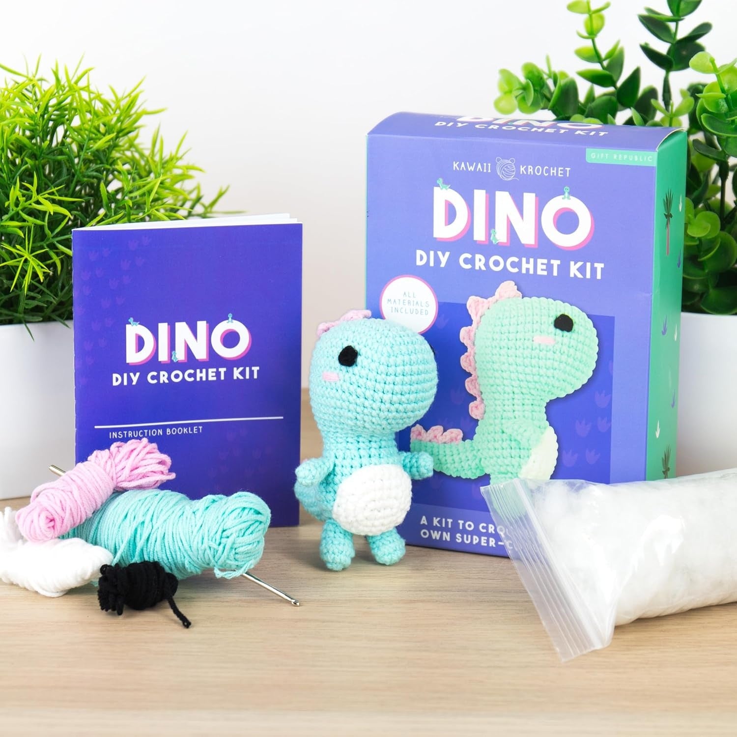DINO DIY CROCHET KIT - CROCHET YOUR VERY OWN ROARSOME DINOSAUR COMPANION