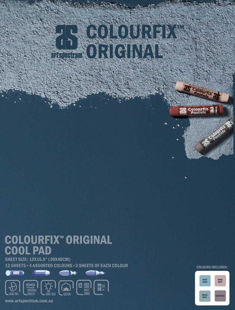 Art Spectrum Colourfix Original Pad 340gsm Cool Tones 12 Sheets 30x40cm