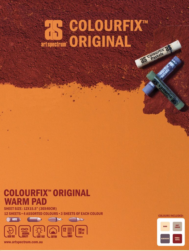 Art Spectrum Colourfix Original Pad 340gsm Warm Tones 12 Sheets 30x40cm