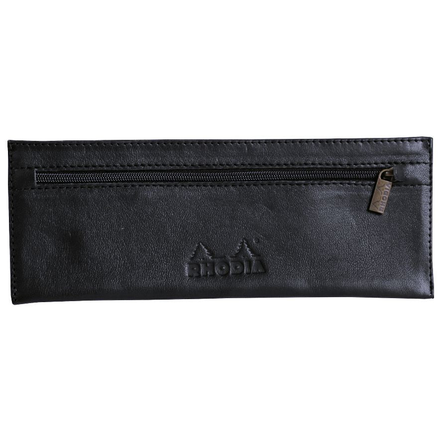 RHODIA LEATHER PENCIL CASE BLACK