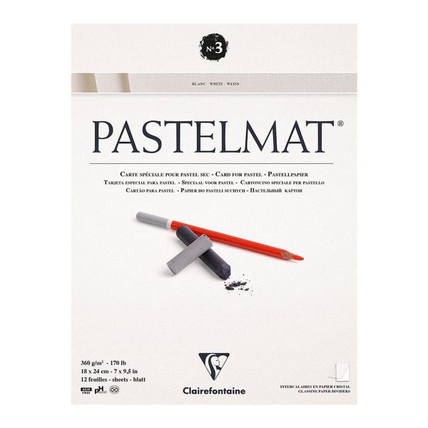 Clairefontaine Pastelmat Pad 360gsm White 12 Sheets