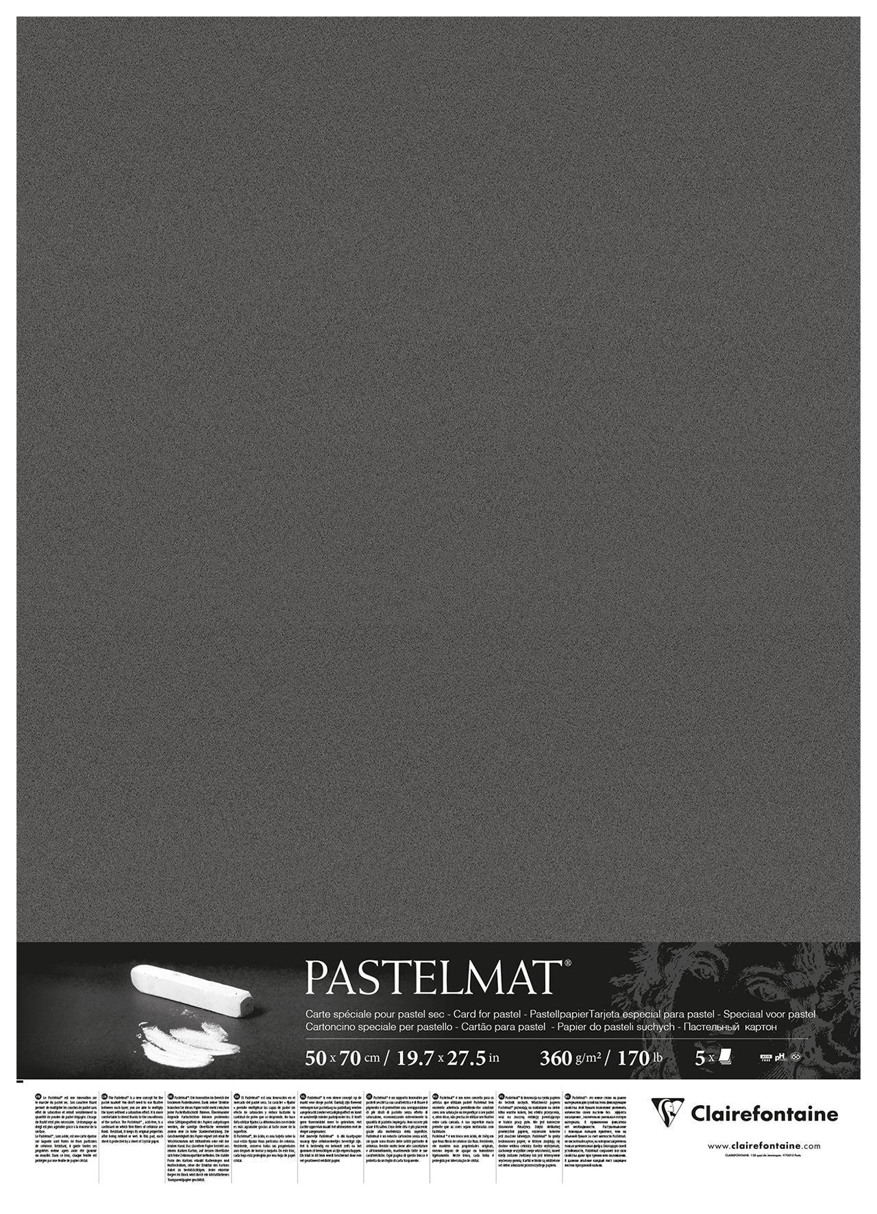 CLAIREFONTAINE PASTELMAT PAPER ANTHRACITE