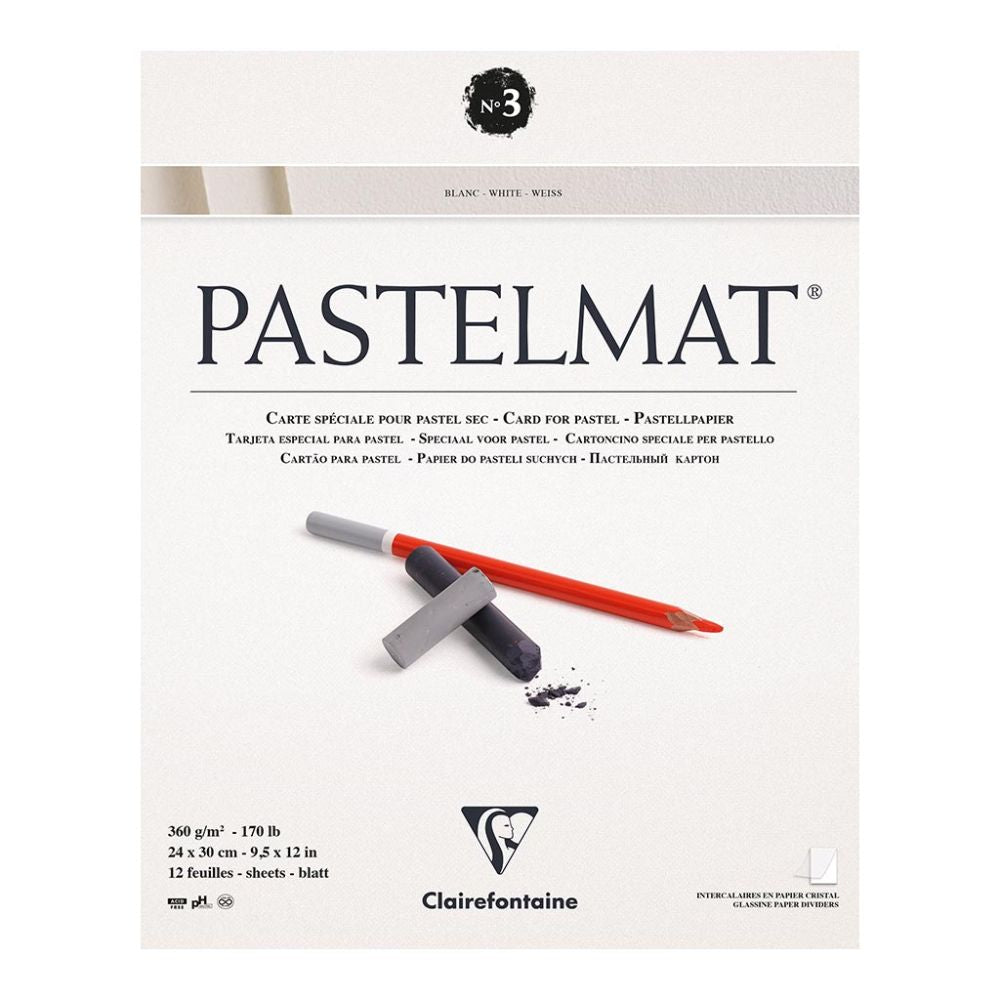 Clairefontaine Pastelmat Pad 360gsm White 12 Sheets