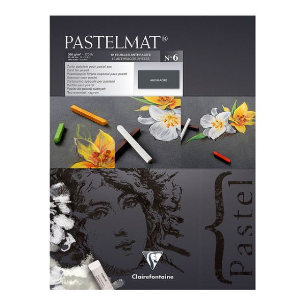 Clairfontaine Pastelmat Pad 360gsm Anthracite 12 Sheets 30x40cm
