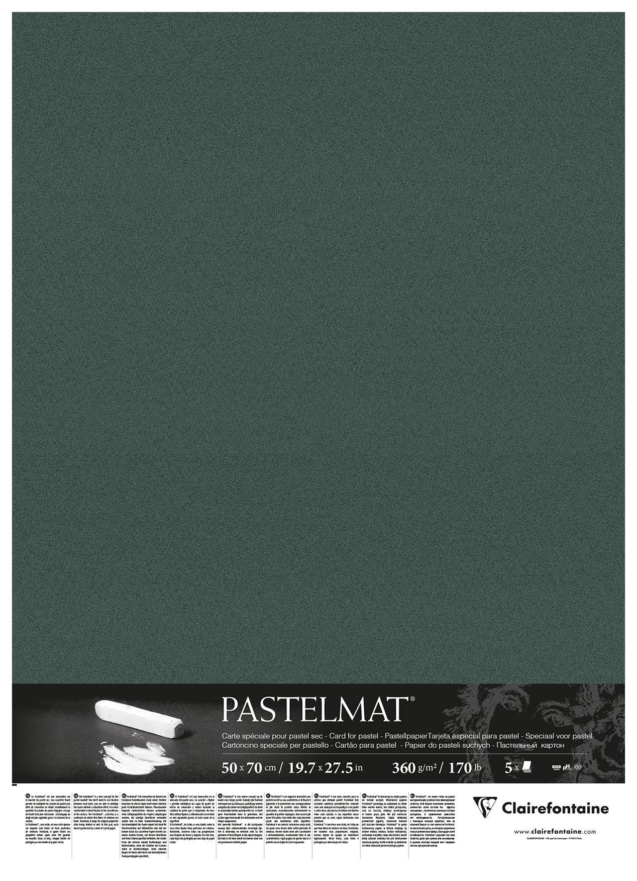 CLAIREFONTAINE PASTELMAT PAPER DARK GREEN