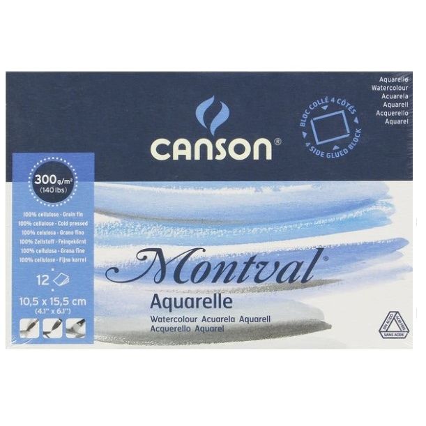 Canson Montval Watercolour Block 300gsm Cold Pressed 10.5x15.5cm