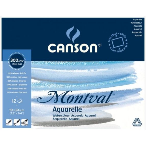 Canson Montval Watercolour Block 300gsm Cold Pressed 19x24cm