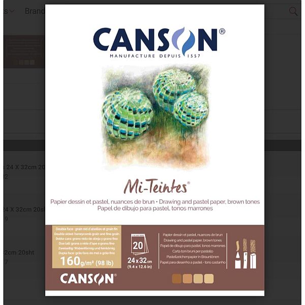 Canson Mi-Teintes Pad 160gsm Brown Tones 24x32cm