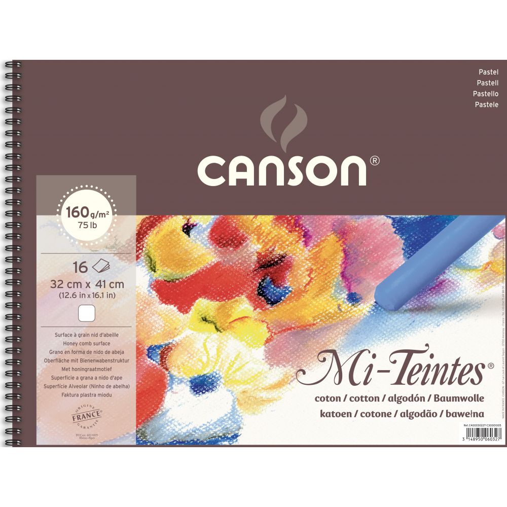 Canson Mi-Teintes Spiral Pad 160gsm White 32x42cm