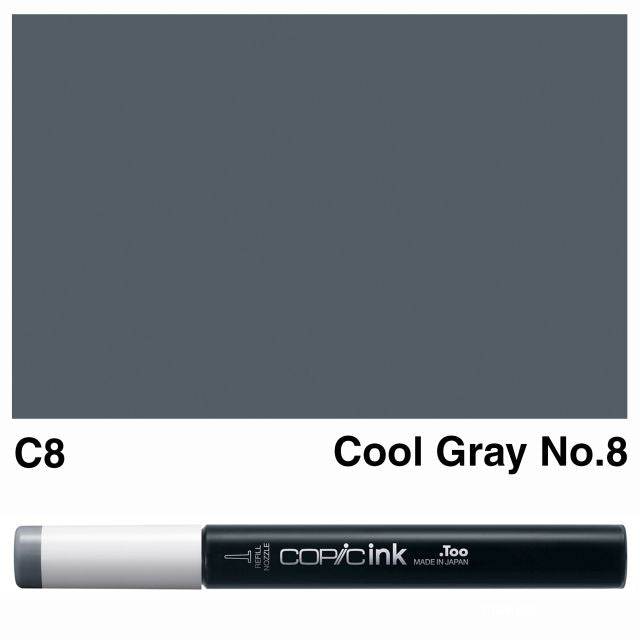 Copic Marker Ink C8 Cool Gray No.8