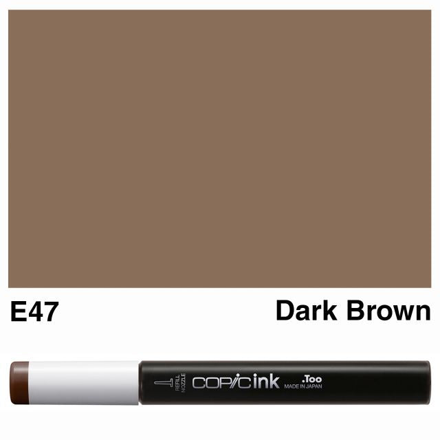 Copic Marker Ink E47 Dark Brown 12ml