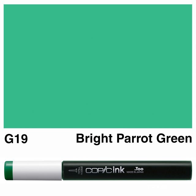 Copic Marker Ink G19 Bright Parrot Green 12ml