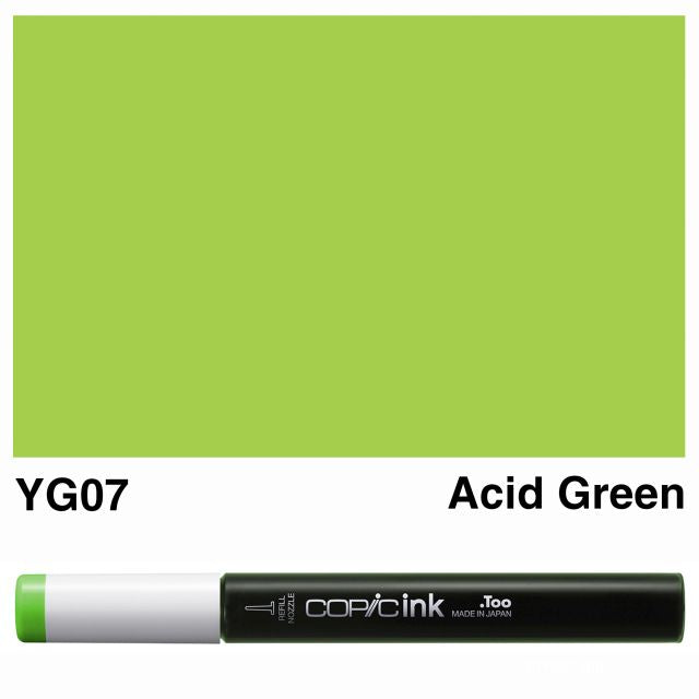 Copic Marker Ink YG07 Acid Green 12ml