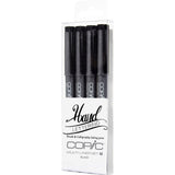 Copic Multiliner Pen Hand Lettering Black Set 4 SET