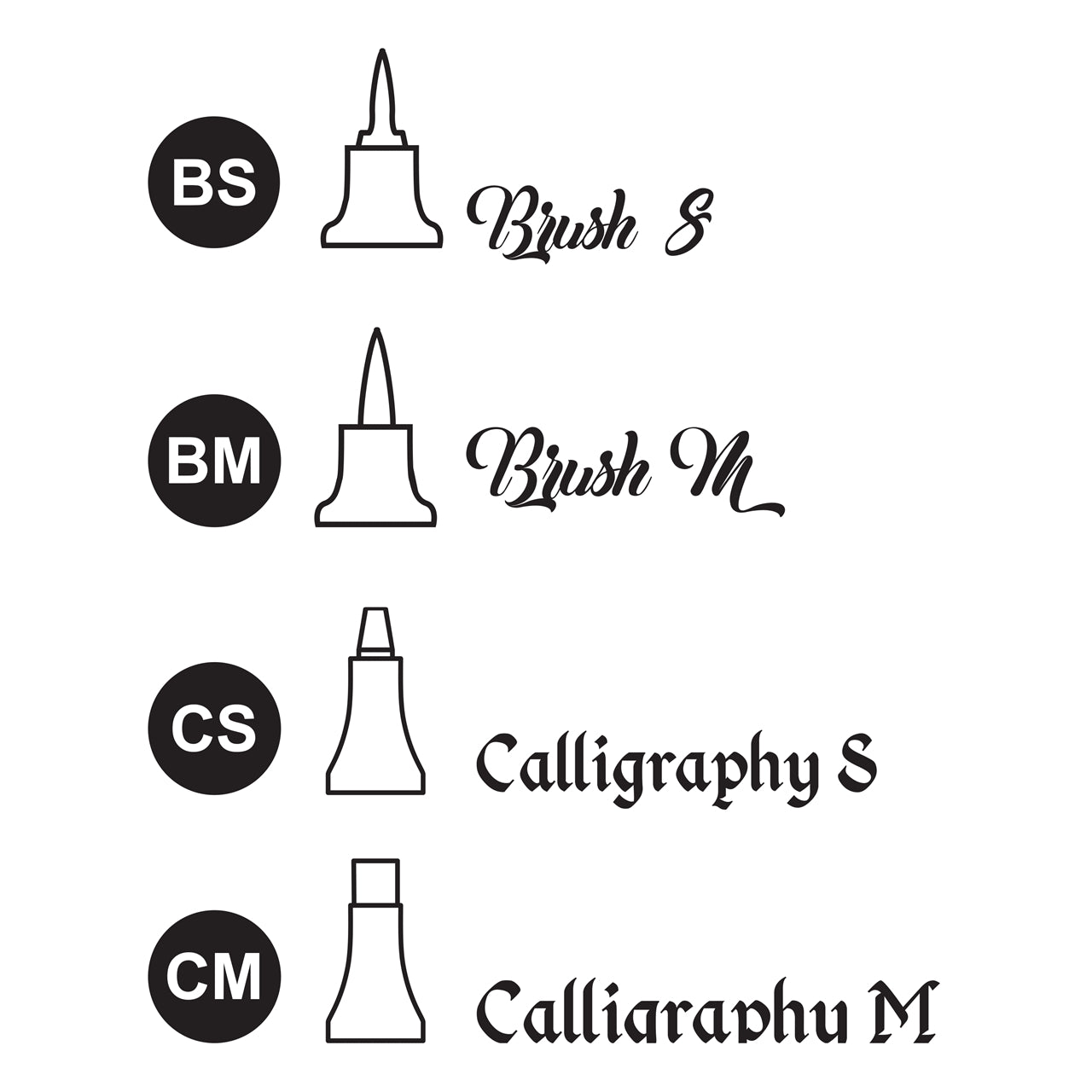 Copic Multiliner Pen Hand Lettering Black Set 4 SET