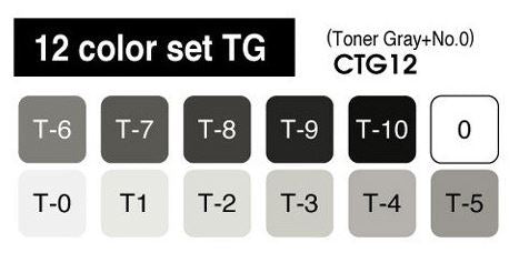 Copic Classic Marker Toner Grey Set 12 SET