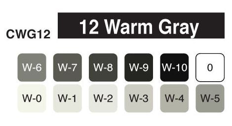 Copic Classic Marker Warm Grey Set 12 SET