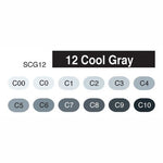 Copic Sketch Marker Cool Grey Set 12 SET