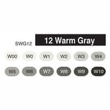 Copic Sketch Marker Warm Grey Set 12 SET