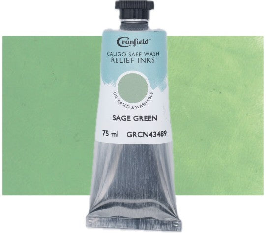 Cranfield Safe Wash Relief Printing Ink Sage Green 75ml