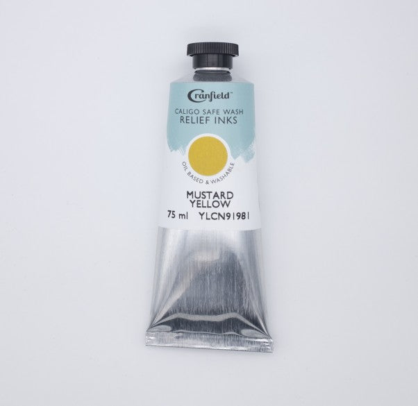 Cranfield Safe Wash Relief Printing Ink Mustard Yellow 75ml