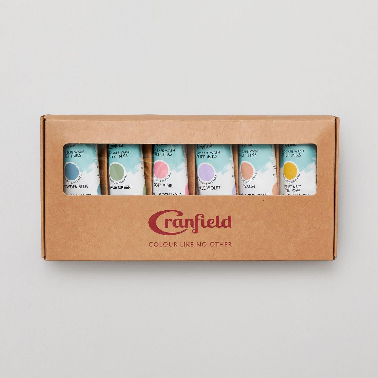 CRANFIELD SAFE WASH RELIEF PRINTING INK SET 6 SOFT SHADES