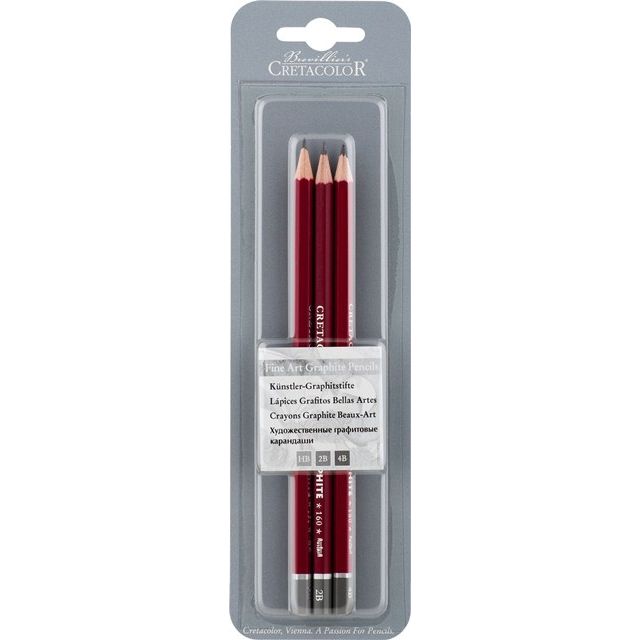 Cretacolor Cleos Graphite Pencil Blister Pack HB/2B/4B