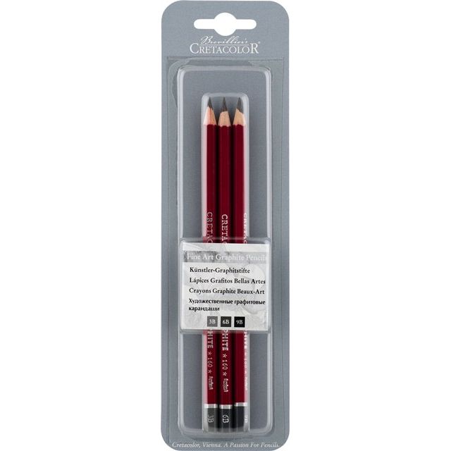 Cretacolor Cleos Graphite Pencil Blister Pack 3B/6B/9B
