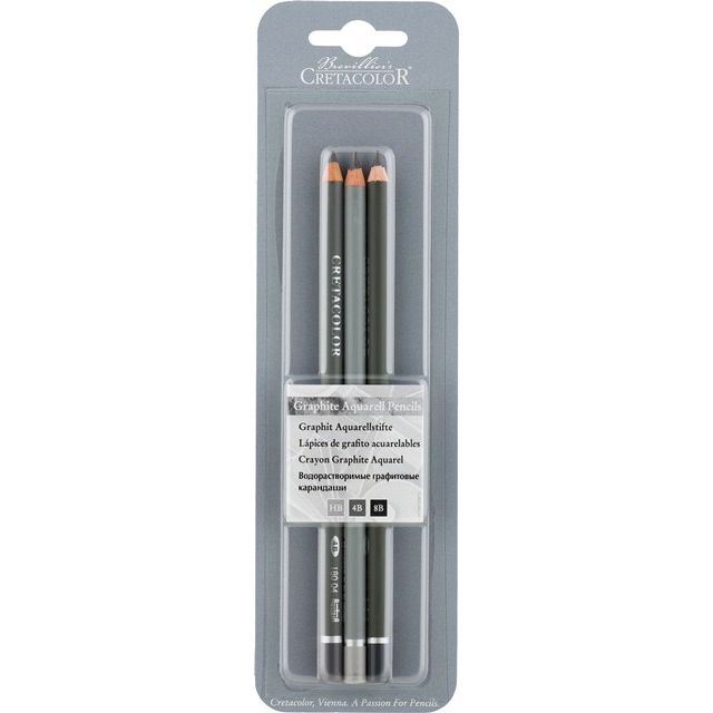 Cretacolor Graphite Aquarell Pencil Blister Pack HB/4B/8B