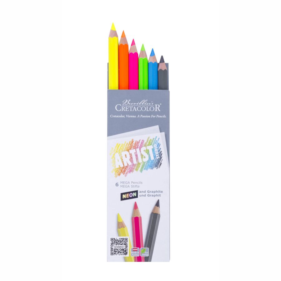 Cretacolor Artsist Studio Mega Colour Pencil Neon Set 6 SET