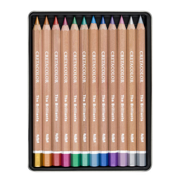 CRETACOLOR BRILLIANTS MEGA COLOUR PENCIL SET METALLIC SET 12