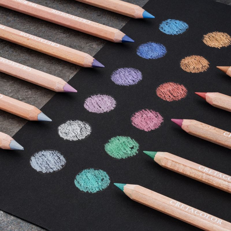 CRETACOLOR BRILLIANTS MEGA COLOUR PENCIL SET METALLIC SET 12