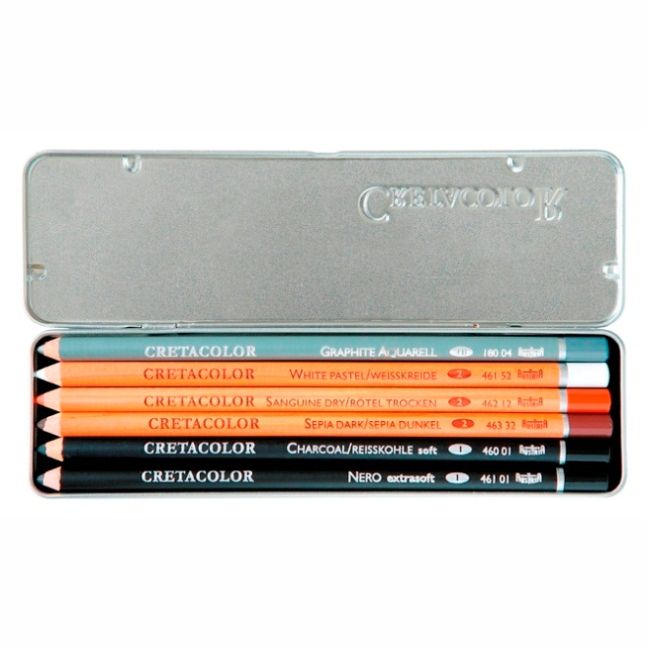 Cretacolor Basic Drawing Pencil Set Tin Set 6 SET